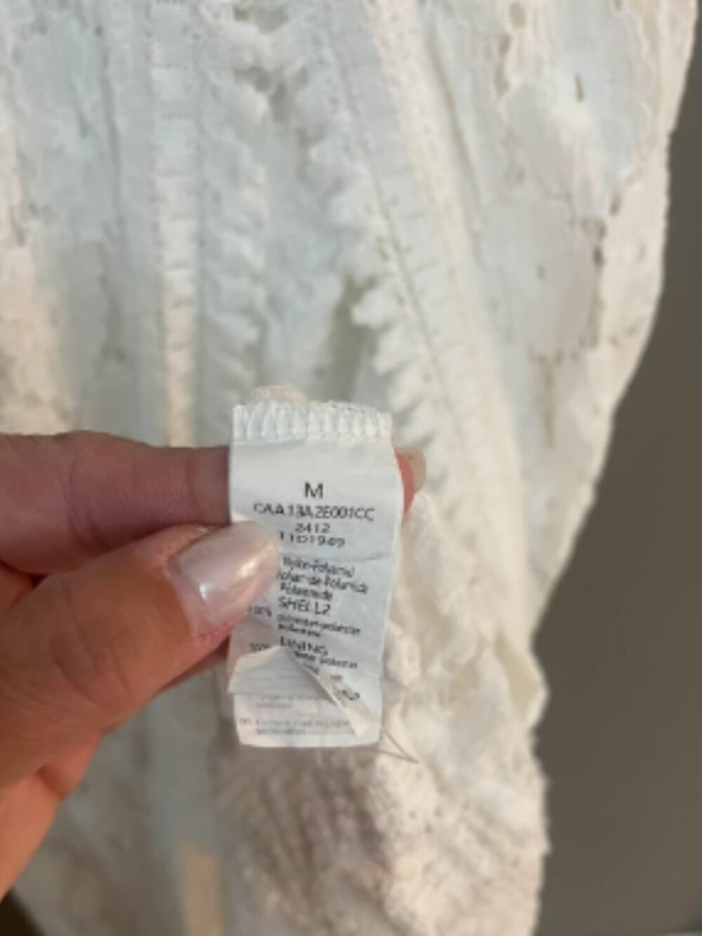 CUPSHE Thin Straps Ruching Smocking Lace Jumpsuit Romper M White - Picture 7 of 8